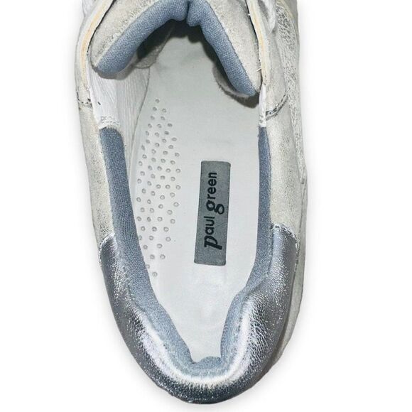 Paul Green Echt Leder Metallic Silver Low Top Casual Sneakers Women's 5 - Picture 9 of 12